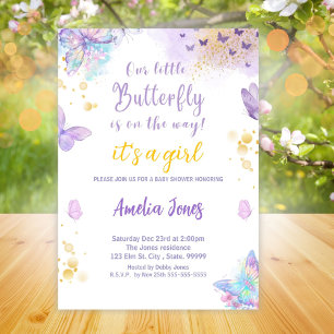 Butterfly Baby Shower It's a Girl Invitation