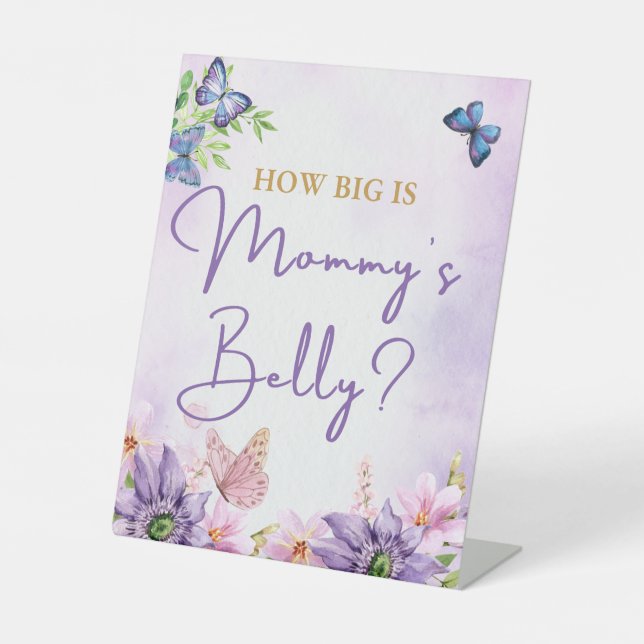 Butterfly Baby Shower It's A Girl Pedestal Sign (Front)