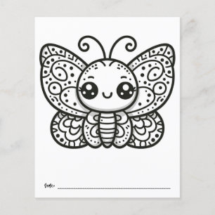 Butterfly Baby Shower Kids Activity Coloring Page
