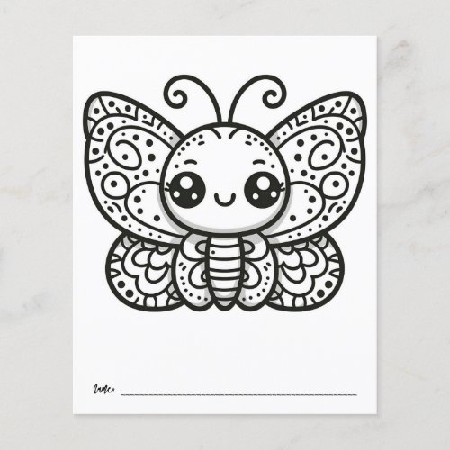 Butterfly Baby Shower Kids Activity Coloring Page