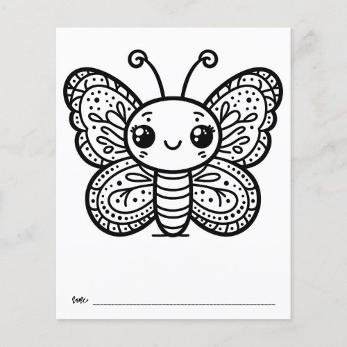 Butterfly Baby Shower Kids Activity Coloring Page