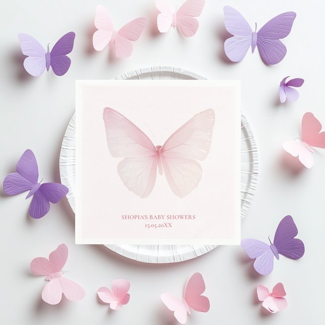 "Butterfly Baby Shower Napkins" Napkins (Creator Uploaded)