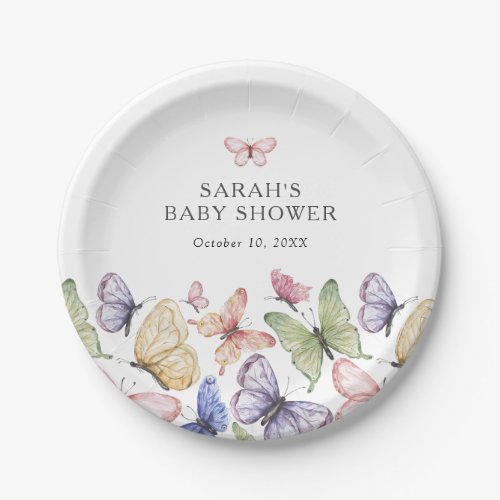 Butterfly Baby Shower Paper Plates