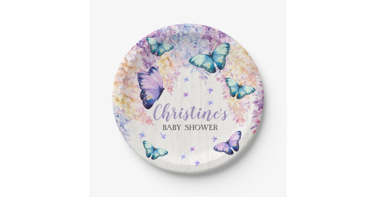 Butterfly Baby Shower Paper Plates Zazzle