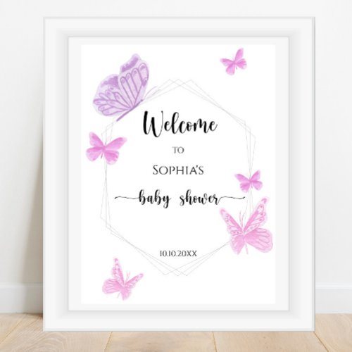 Butterfly baby shower poster