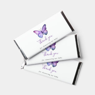 Butterfly Baby Shower Script Custom Minimal Purple Hershey Bar Favors