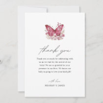 Butterfly Baby Shower Thank You Card