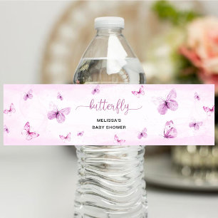 Butterfly Baby Shower Water Bottle Label