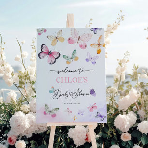Butterfly Baby Shower Welcome Sign