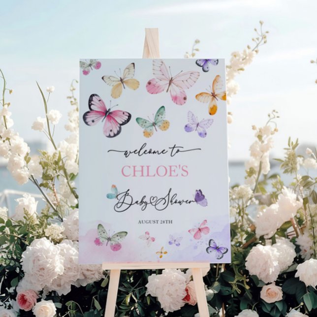 Butterfly Baby Shower Welcome Sign (Creator Uploaded)
