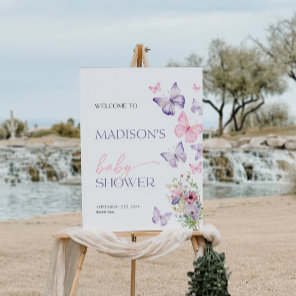 Butterfly Baby Shower Welcome Sign