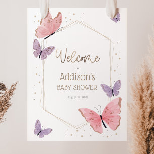 Butterfly Baby Shower Welcome Sign