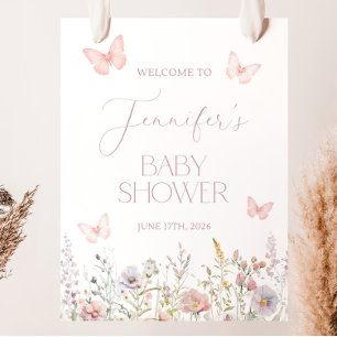 Butterfly Baby Shower Welcome Sign Butterfly Baby 