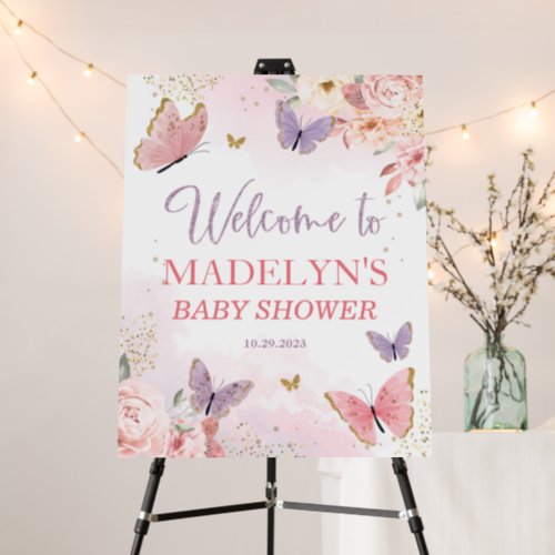 Butterfly Baby Shower Welcome Sign Poster
