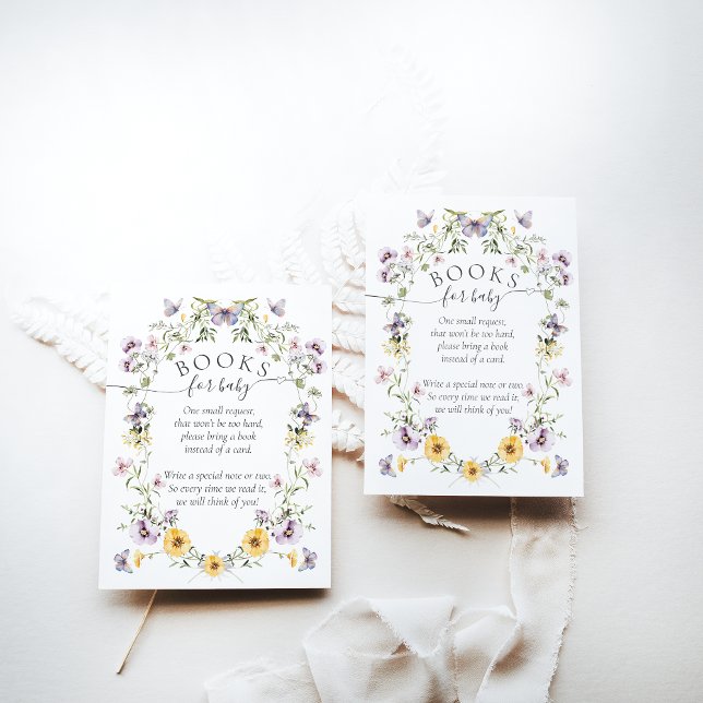 Butterfly Baby Shower Wildflower Book Request Enclosure Card (Creator Uploaded)