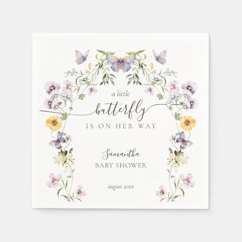 Butterfly Baby Shower Wildflower  Napkins