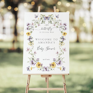 Butterfly Baby Shower Wildflower Welcome Foam Board