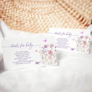 Butterfly Baby Shower Wildflowers Book Request Enclosure Card