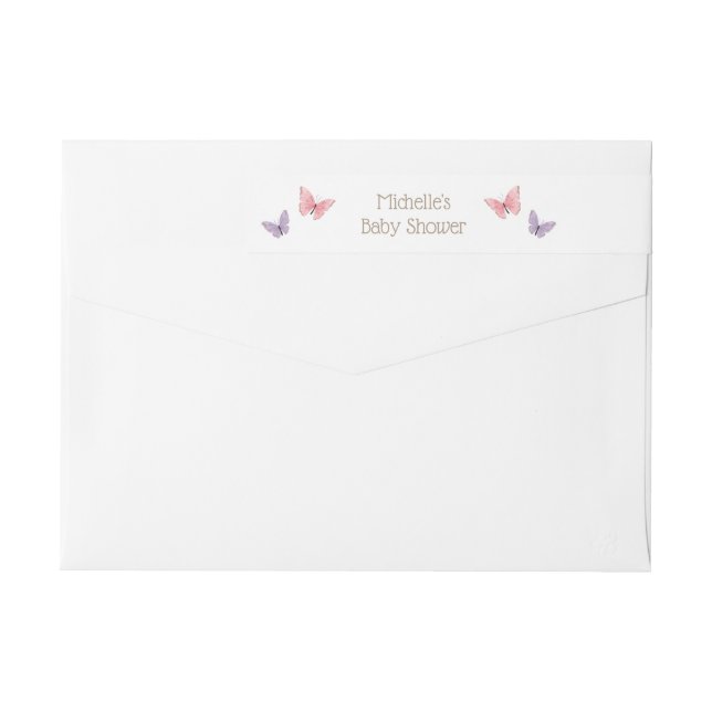 Butterfly Baby Shower Wrap Around Label (Back)