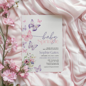 Butterfly Baby Sprinkle Girl Invitation