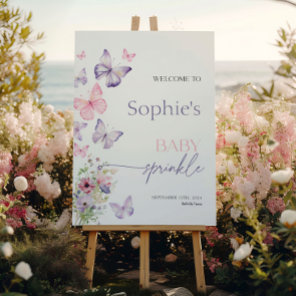 Butterfly Baby Sprinkle Welcome Party Sign