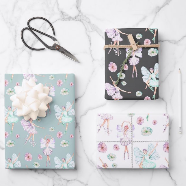 Butterfly Ballerina  Wrapping Paper Sheets (Front)