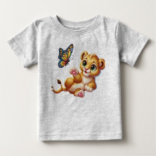 Butterfly Ballet Playful Baby Lion Cub T_Shirt