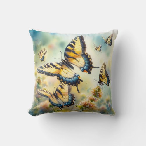 Butterfly Ballet REF249 _ Watercolor Throw Pillow