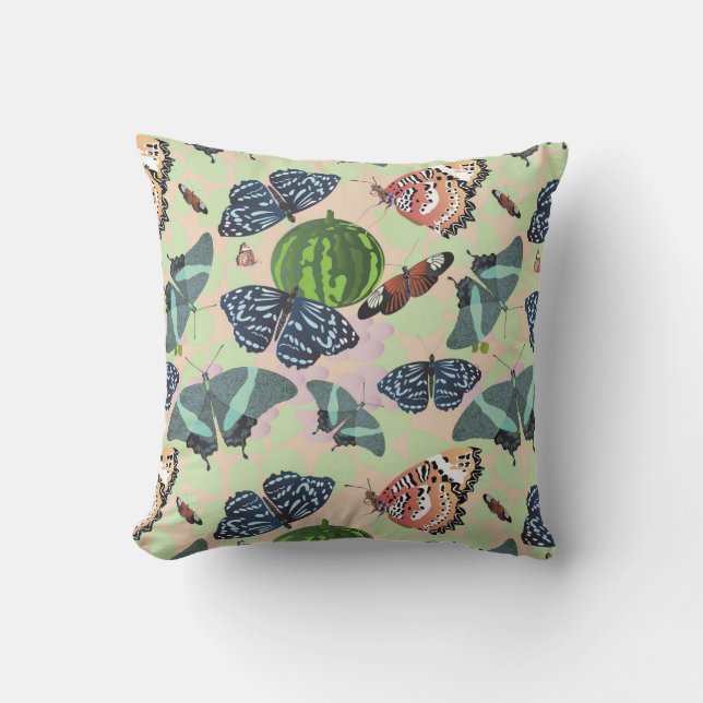Butterfly Banquet Throw Pillow (Front)