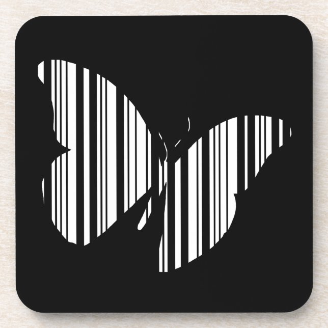 BUTTERFLY BAR CODE Butterflies Pattern Design Coaster (Front)