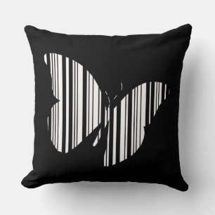 BUTTERFLY BAR CODE Butterflies Pattern Design Throw Pillow
