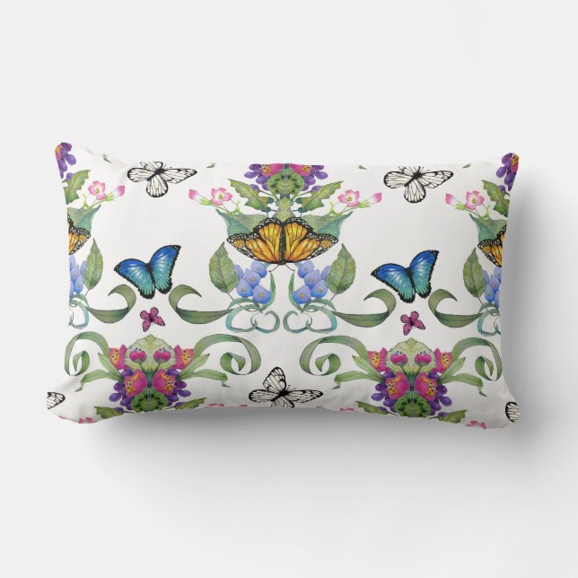Butterfly Baroque Lumbar Pillow (Front)