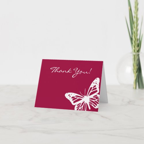 Butterfly Bat  Mitzvah Invitation Thank You card