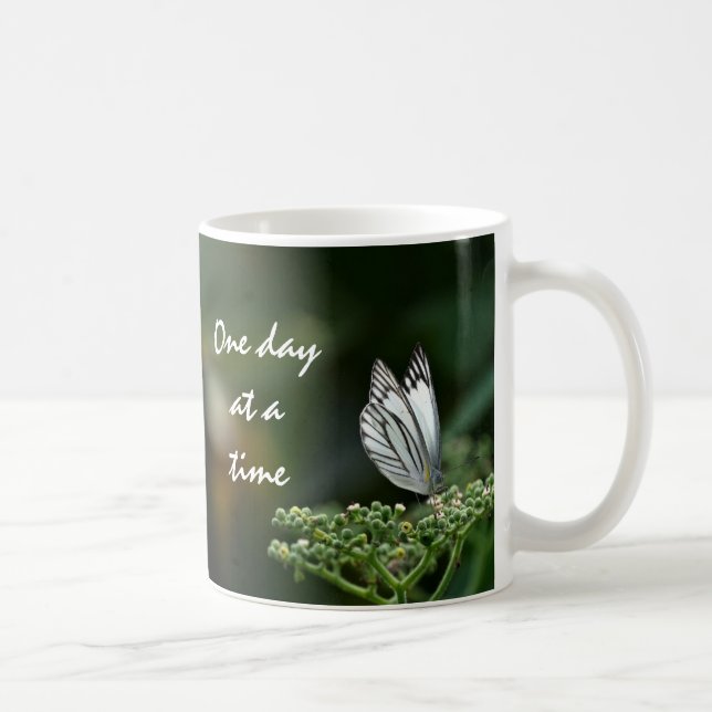 Butterfly Beautiful "One day at a Time" Coffee Mug (Right)
