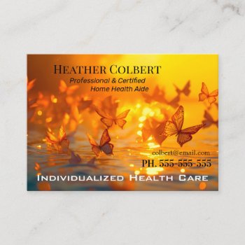 Butterfly Beauty Trustworthy Caregiver Business Card by LiquidEyes at Zazzle