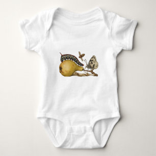Butterfly Bee Fruit Insect Illustration Baby Bodysuit