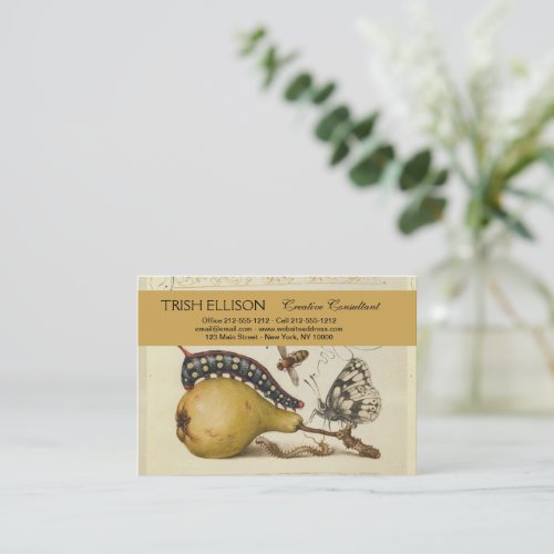 Butterfly Bee Fruit Insect Illustration Business Card
