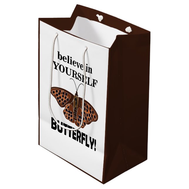Butterfly Believe In Yourself  Medium Gift Bag (Front Angled)