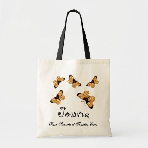 Butterfly Best Preschool Teacher Ever Gift Tote Bag