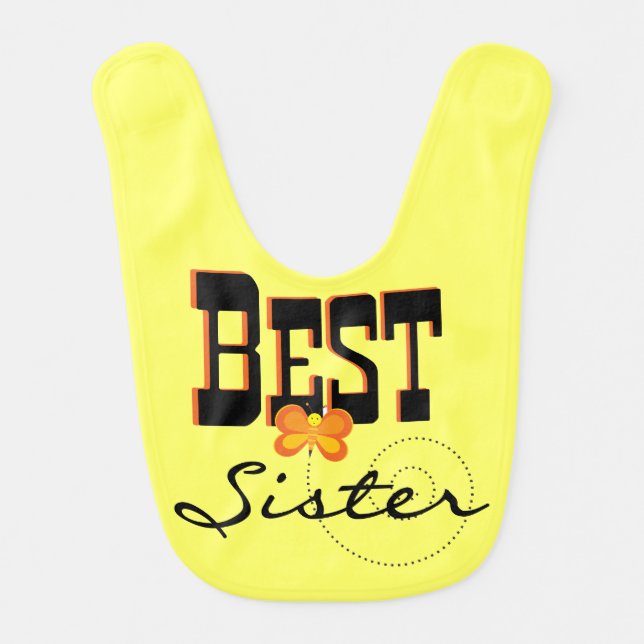 Butterfly Best Sister Bib (Front)