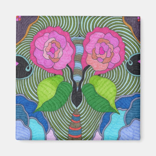 Butterfly--Big Rose Eyes Magnet (Front)