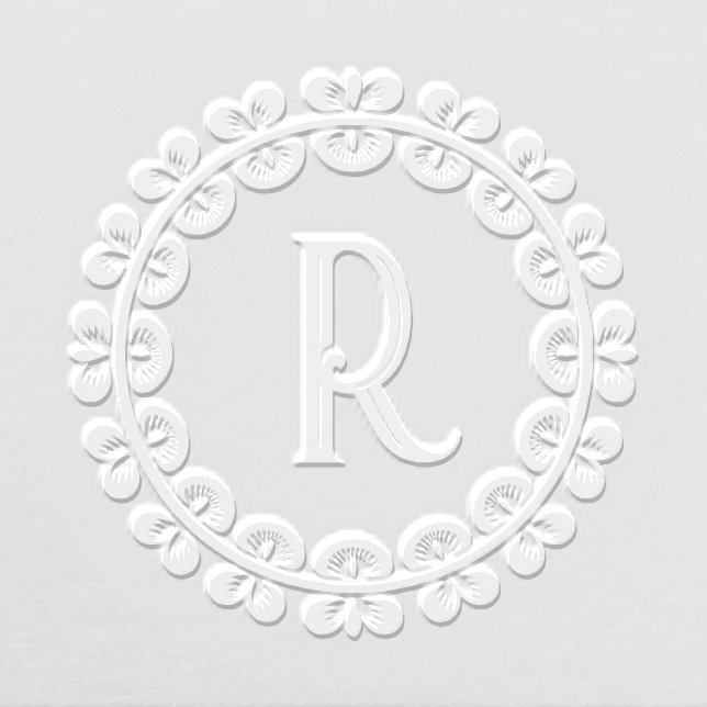 Butterfly Bird Border Initial Monogram Paper Embosser (Design)