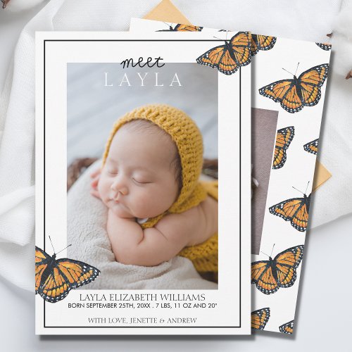 Butterfly Birth Announcement