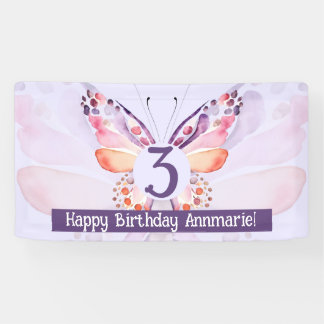 Butterfly Birthday Backdrop Banner