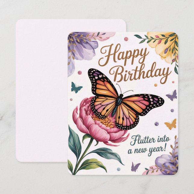 Butterfly Birthday Card (Front/Back)