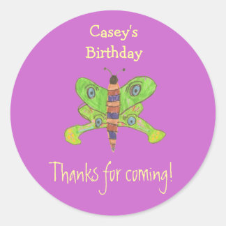 Butterfly birthday favor label