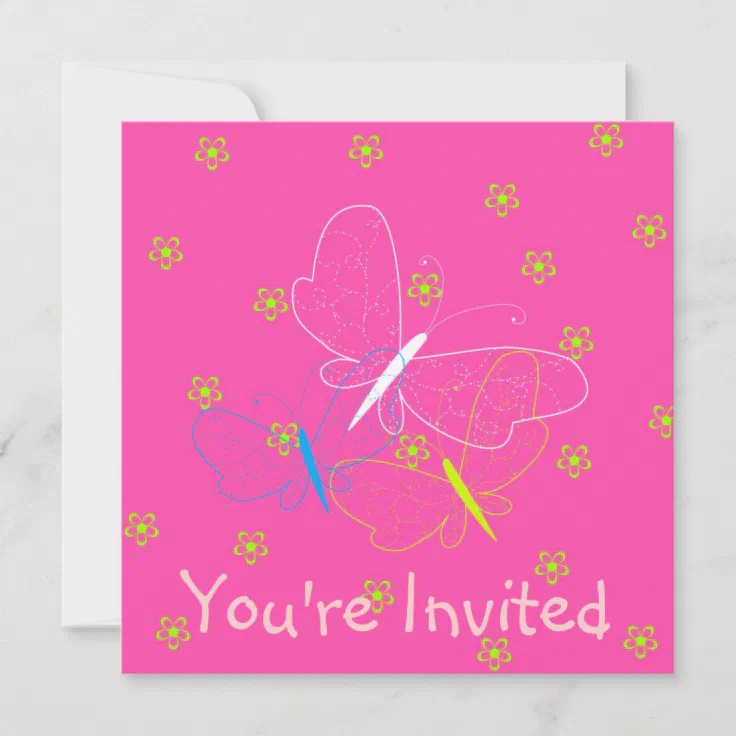 Butterfly Birthday Girl Invitation Zazzle