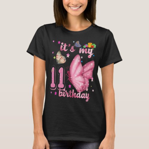 BUTTERFLY Birthday Girl Princess 11th Birthday BUT T_Shirt