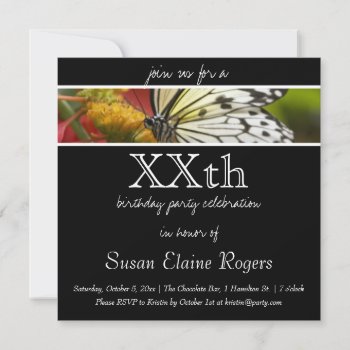 Butterfly Birthday Invitation by RossiCards at Zazzle