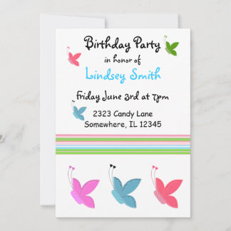 Butterfly Birthday Invitation